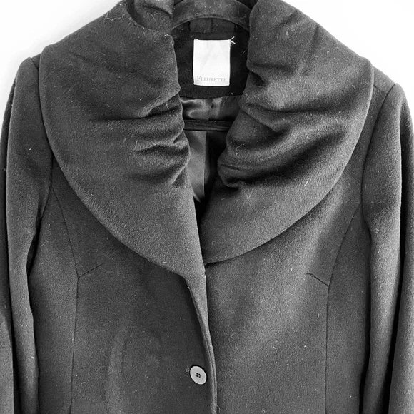 Fluerette Cashmere Wool Ruffled Collar 3 button coat size 10 GUC - Picture 5 of 10